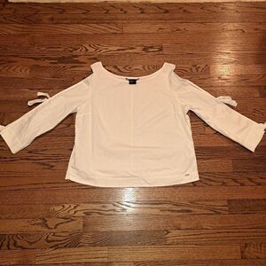 Armani‎ Exchange White Long Sleeve Cut-out Top, Size Xlarge